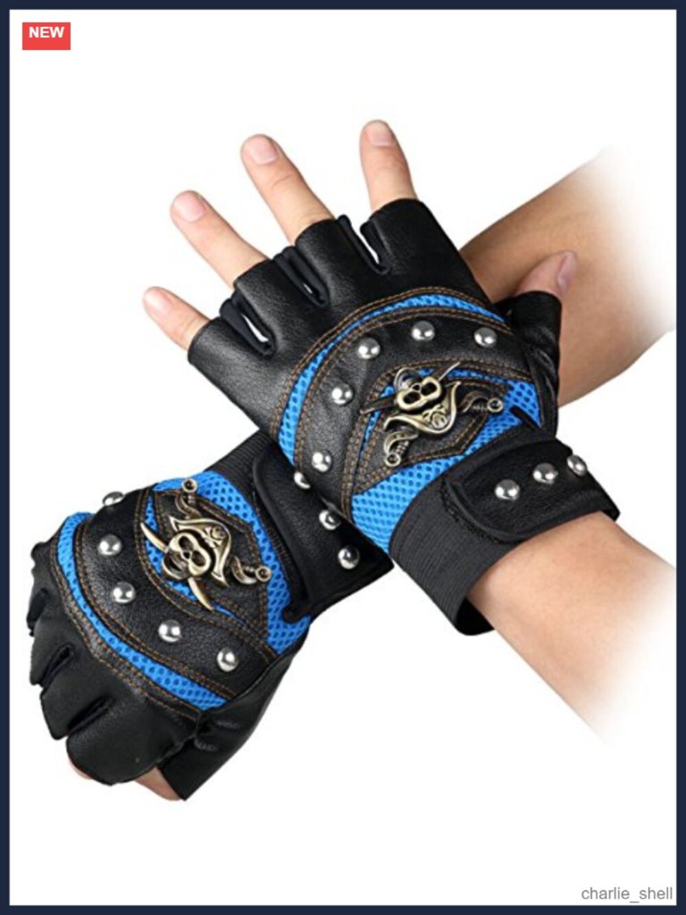 Fingerless Leather Gloves Steampunk Gothic Captain Mittens Men Women